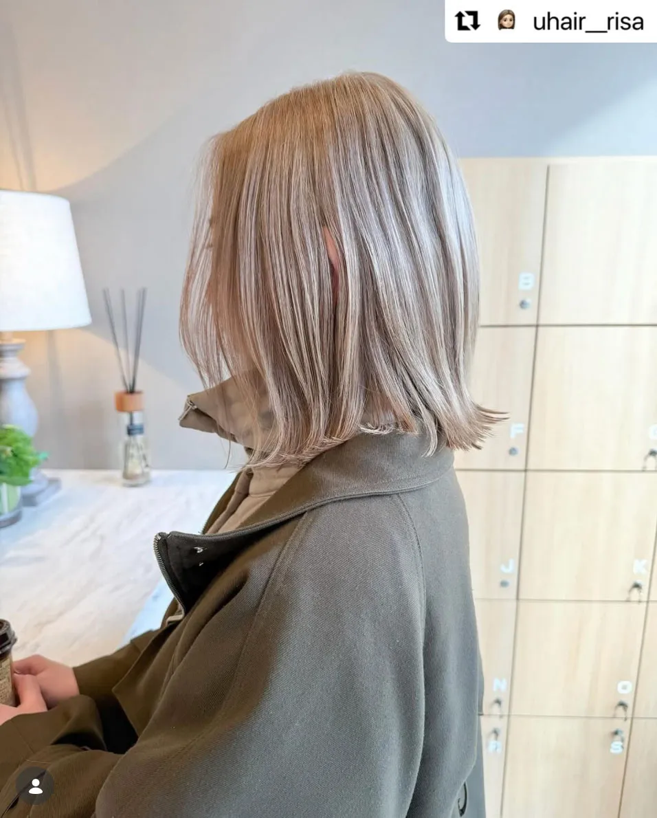 #Repost @uhair__risa with @use.repost
・・・
・
blond🩵

#ブロンド
#ハイトーン
#ミルキーベージュ
#切りっぱなしミディアム
#ケアブリーチ